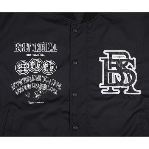 Dfr Logo Patch Varsity Jacket Black