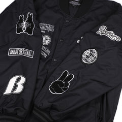 Dfr Logo Patch Varsity Jacket Black