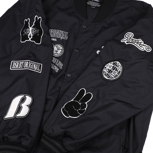 Dfr Logo Patch Varsity Jacket Black