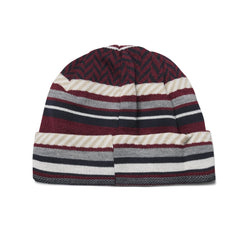 Logo Knit Beanie Ethnic Burgundy
