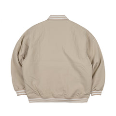 Logo Varsity Jacket Cream Beige