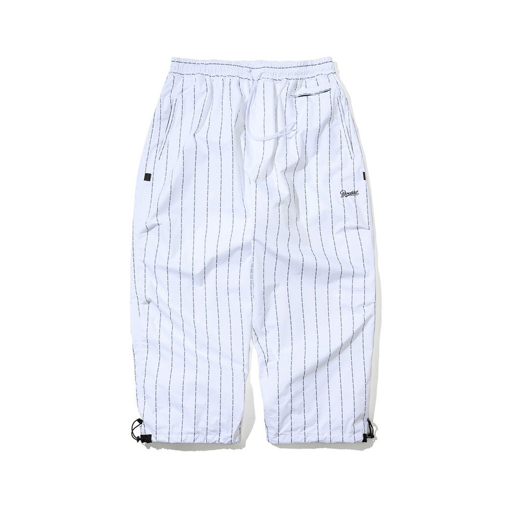 LOGO STRIPE SUPER WIDE PANTS WHITE