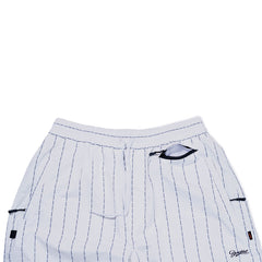 Logo Stripe Super Wide Pants White