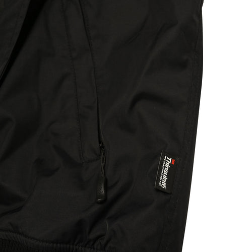 Sporty Logo Collar Varsity Jacket Black