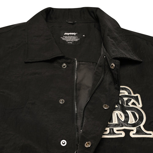 Big Logo Collar Varsity Jacket Black