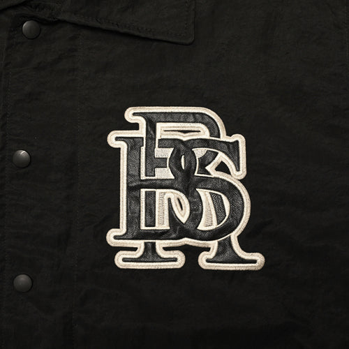 Big Logo Collar Varsity Jacket Black