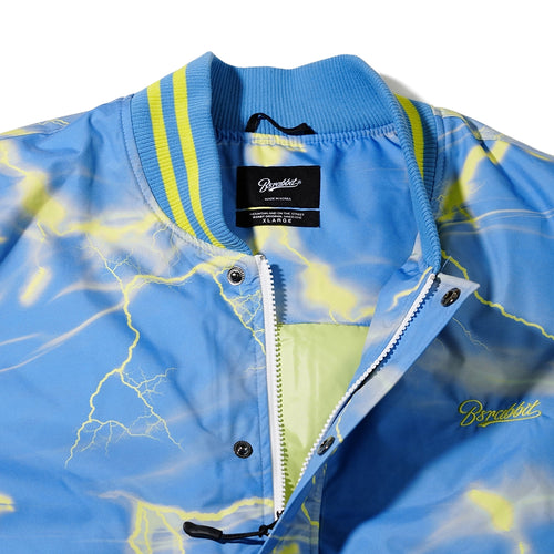 Yellow Thunder Varsity Jacket Sky Blue