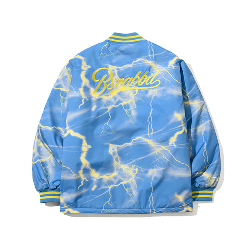 Yellow Thunder Varsity Jacket Sky Blue