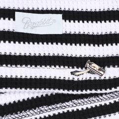 Stripe High Neck Pullover Black