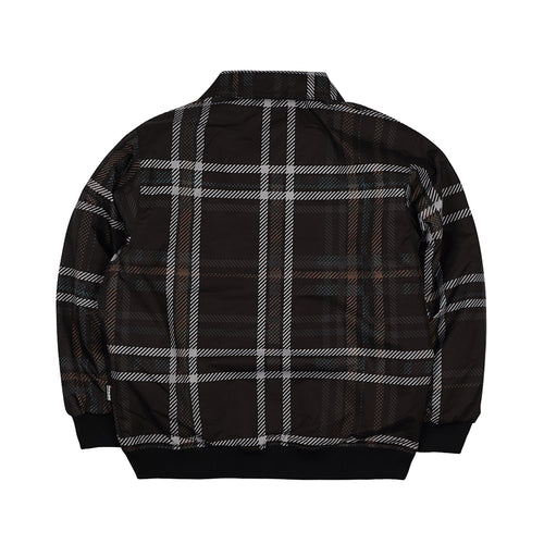Big Logo Collar Varsity Jacket Black Check