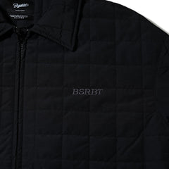 Logo Quilting Collar Jacket Black