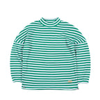 Stripe High Neck Pullover Green