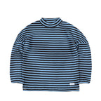 Stripe High Neck Pullover Blue