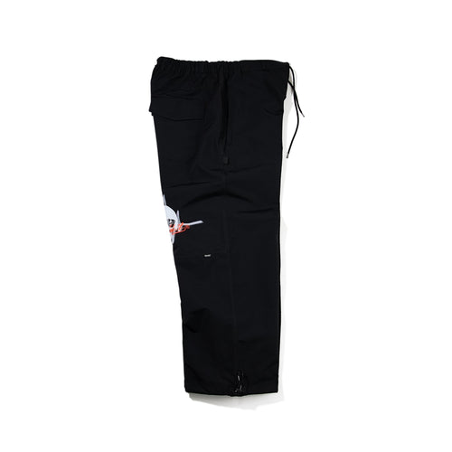 Js Skull Logo Super Wide Ventilation Pants Black
