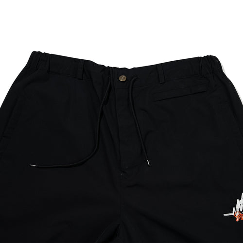 Js Skull Logo Super Wide Ventilation Pants Black