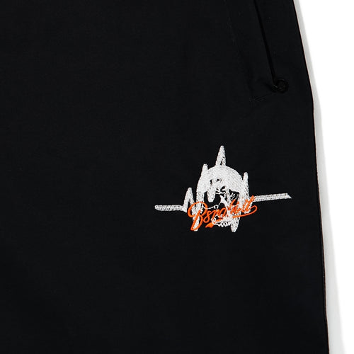 Js Skull Logo Super Wide Ventilation Pants Black