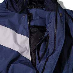 Chaotic Incision Hoodie Jacket Navy