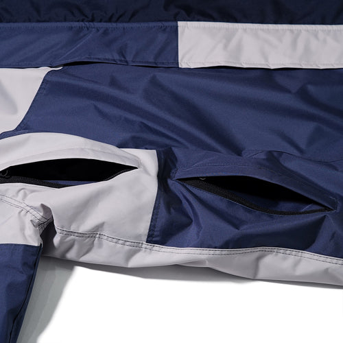 Chaotic Incision Hoodie Jacket Navy