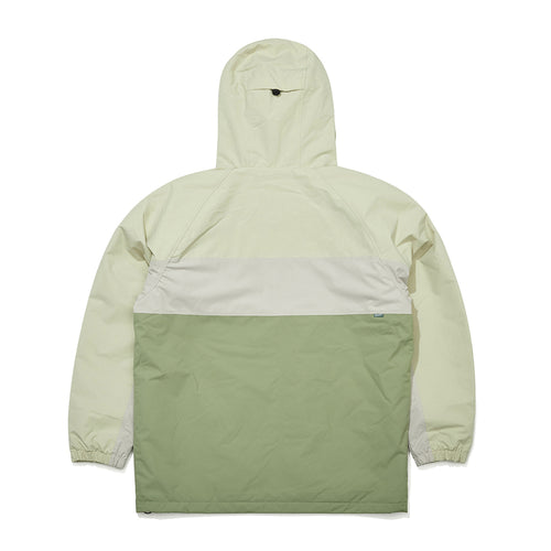 Line Block Hooded Jacket Cream Khaki