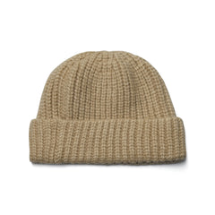 Logo Rubber Wappen Beanie Beige