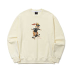 3D Skateboarding Rabbit Crewneck Ivory