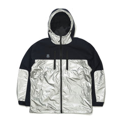 Mmm Windbreaker Hooded Stretch Jacket Silver/Navy
