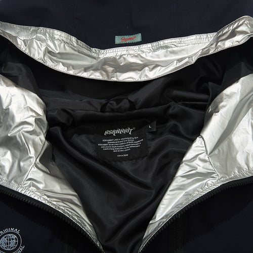 Mmm Windbreaker Hooded Stretch Jacket Silver/Navy