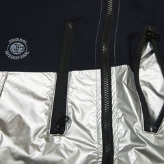 Mmm Windbreaker Hooded Stretch Jacket Silver/Navy