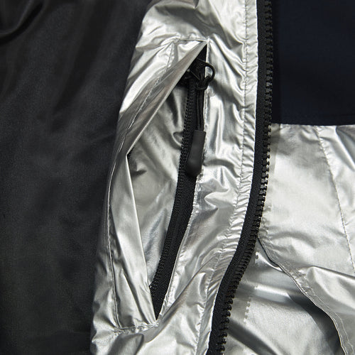 Mmm Windbreaker Hooded Stretch Jacket Silver/Navy