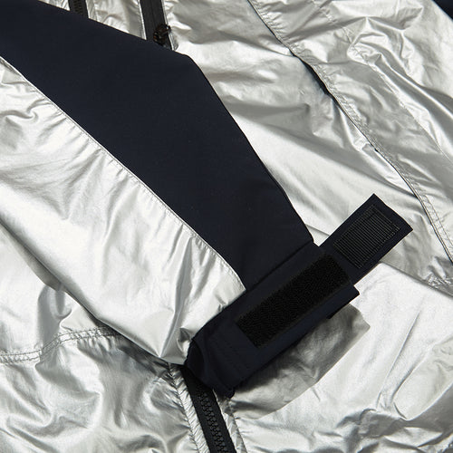 Mmm Windbreaker Hooded Stretch Jacket Silver/Navy