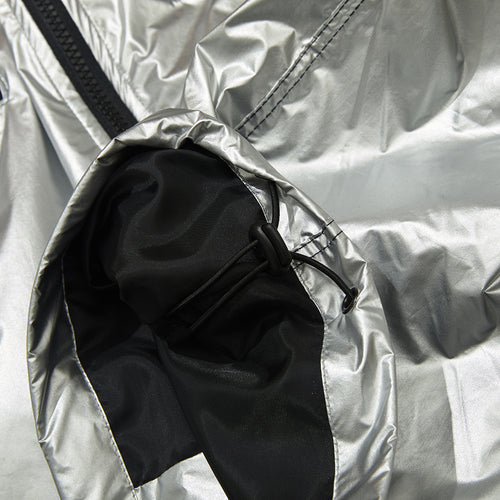 Mmm Windbreaker Hooded Stretch Jacket Silver/Navy