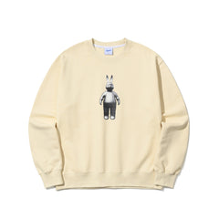 3D Rabbit Crewneck Cream