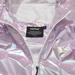 Mellow 4Pocket Hooded Jacket Hologram Pink