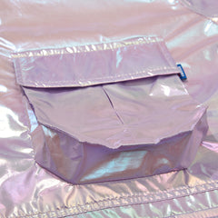 Mellow 4Pocket Hooded Jacket Hologram Pink