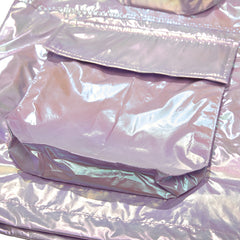 Mellow 4Pocket Hooded Jacket Hologram Pink