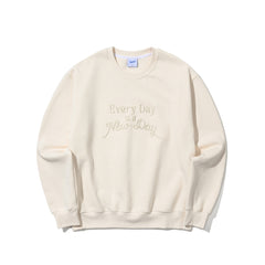 Embroidery Every Day Crewneck Cream