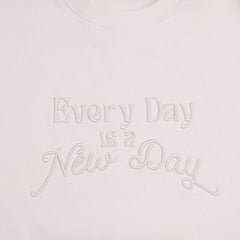 Embroidery Every Day Crewneck Cream