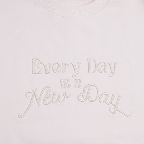 Embroidery Every Day Crewneck Cream