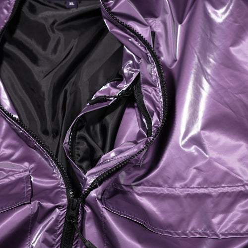 Patch Pocket Hooded Jacket Purple