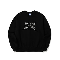 Embroidery Every Day Crewneck Black