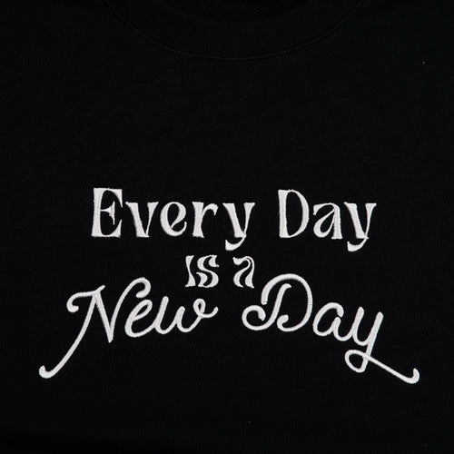 Embroidery Every Day Crewneck Black