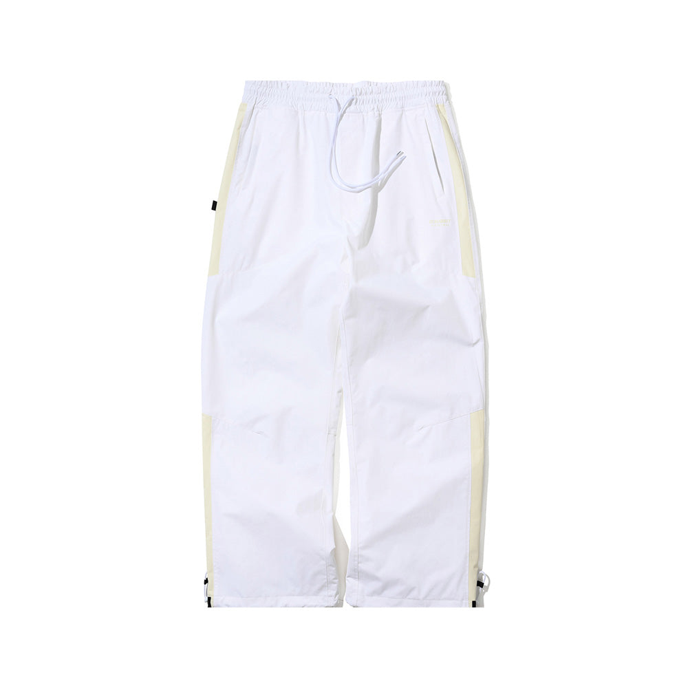 CUT SIDE LINE WIDE TRACK PANTS WHITE