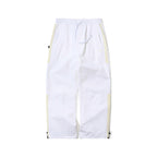 Cut Side Line Wide Track Pants White