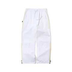 Cut Side Line Wide Track Pants White