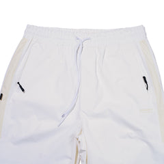 Cut Side Line Wide Track Pants White