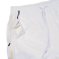 Cut Side Line Wide Track Pants White