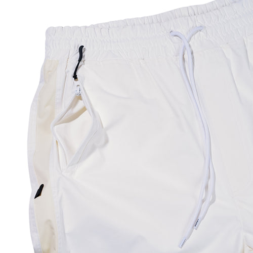 Cut Side Line Wide Track Pants White