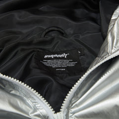 Round Line Hooded Jacket Silver