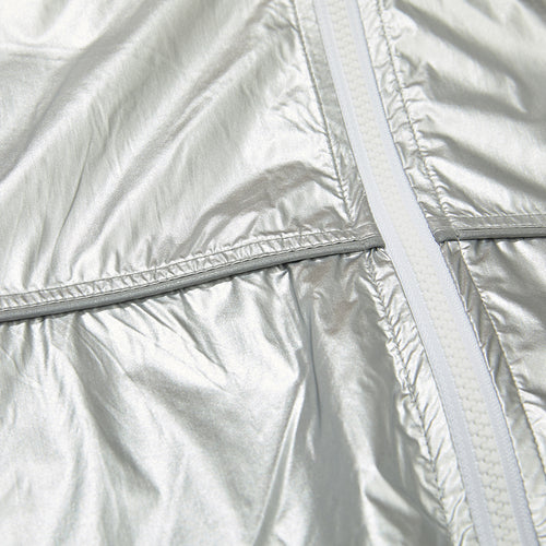 Round Line Hooded Jacket Silver