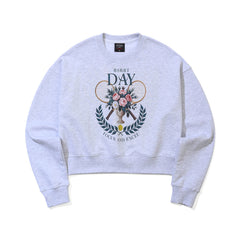 Rabbit Day Focus And Excel Cropped Crewneck Heather Grey